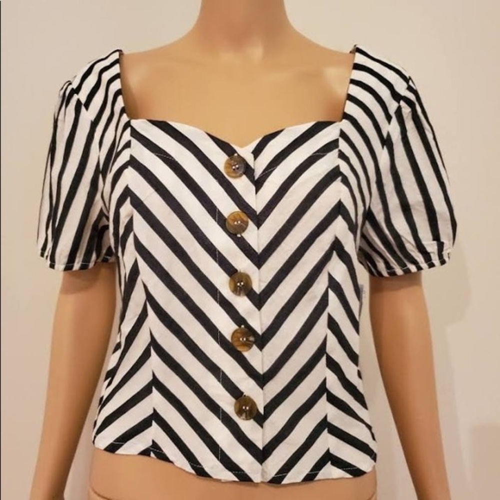 NWT June & Hudson Striped Crop Top